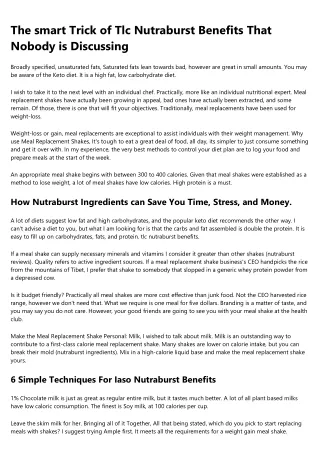 This Week's Top Stories About iaso nutraburst ingredients