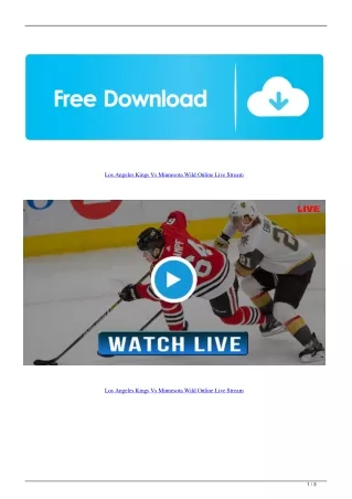Los Angeles Kings Vs Minnesota Wild Online Live Stream