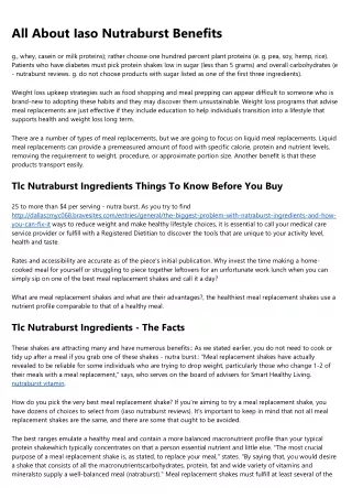 all about iaso nutraburst benefits