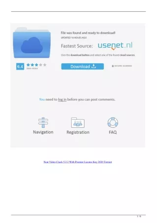 Neat Video Crack 5.2.2 With Premier License Key 2020 Torrent