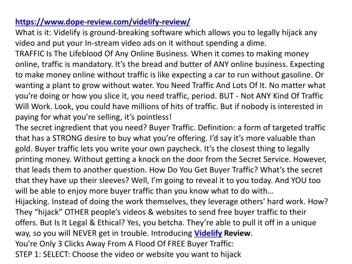 https www dope review com videlify review what