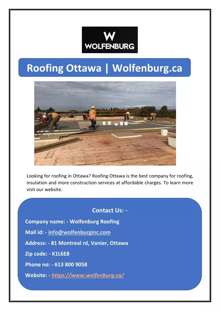 roofing ottawa wolfenburg ca