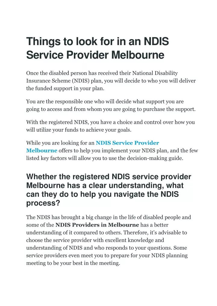 things to look for in an ndis service provider
