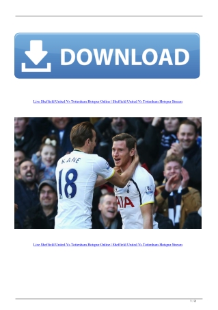 Live Sheffield United Vs Tottenham Hotspur Online | Sheffield United Vs Tottenham Hotspur Stream