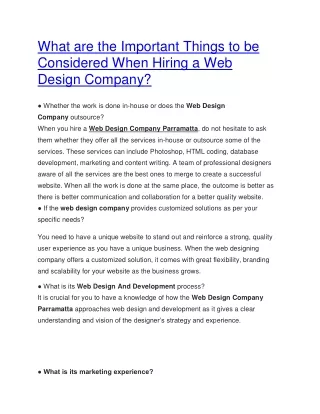Web Design Company Parramatta