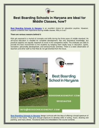 best boarding schools in haryana are ideal