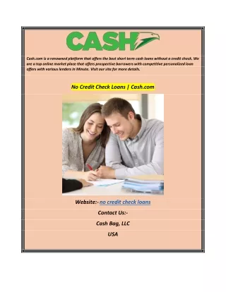 No Credit Check Loans Cash.com