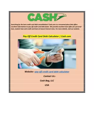 Pay Off Credit Card Debt Calculator  Cash.com