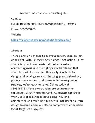 reichelt construction contracting llc