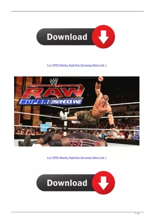 Live WWE Monday Night Raw Streaming Online Link 3