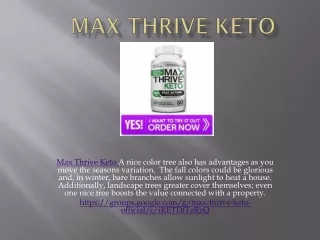 max thrive keto a nice color tree also