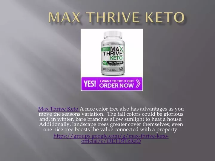 max thrive keto a nice color tree also