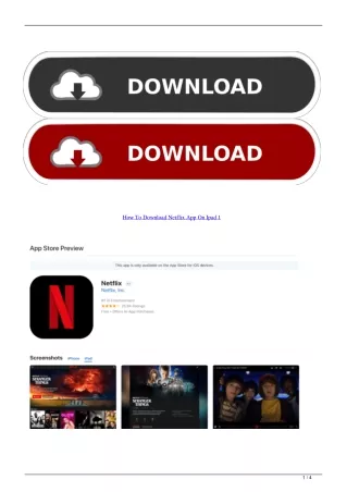 How To Download Netflix App On Ipad 1