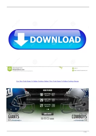 Live New York Giants Vs Dallas Cowboys Online | New York Giants Vs Dallas Cowboys Stream