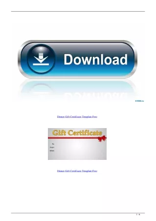 Dinner Gift Certificate Template Free