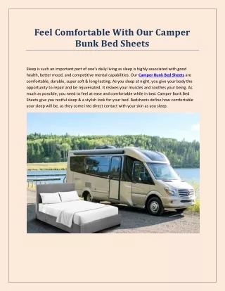 feel comfortable with our camper bunk bed sheets