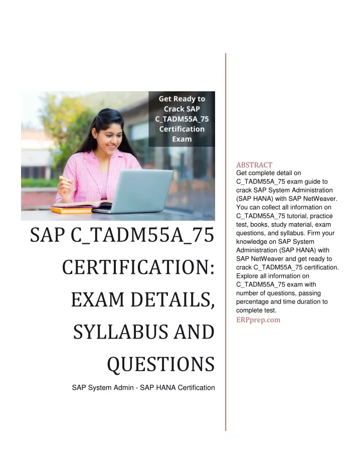 abstract get complete detail on c tadm55a 75 exam