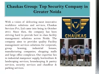 Chaukas Group Top Security Company in Greater Noida