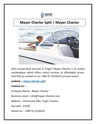 Mayer Charter Split | Mayer Charter