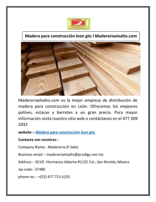 madera para construcci n leon