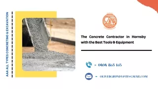 The Concrete Contractor in Hornsby and Gosford with the Best Tools & Equipment