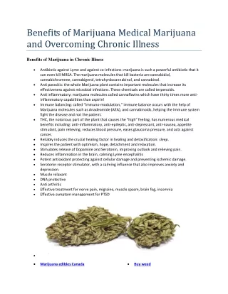 benefits of marijuana medical marijuana