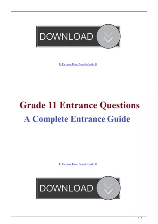 Ib Entrance Exam Sample Grade 11