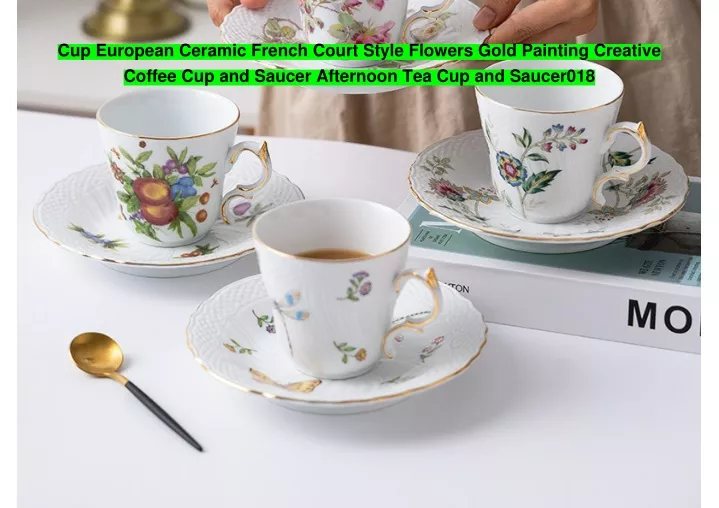 cup european ceramic french court style flowers