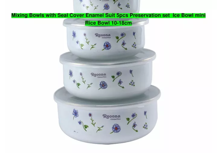 mixing bowls with seal cover enamel suit 5pcs