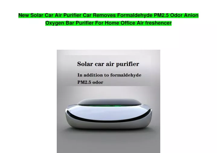 new solar car air purifier car removes