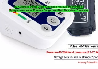 Review top buy RZ Automatic Digital Upper Arm Blood Pressure Monitor Home Sphygmomanometer Pressure Gauge Heart Beat Rat