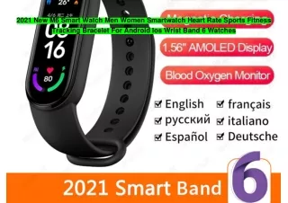 Review top buy 2021 New M6 Smart Watch Men Women Smartwatch Heart Rate Sports Fitness Tracking Bracelet For Android Ios