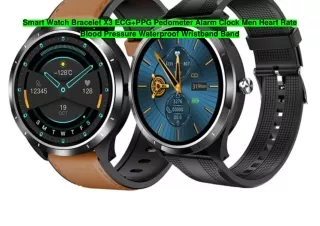 Review top buy Smart Watch Bracelet X3 ECG PPG Pedometer Alarm Clock Men Heart Rate Blood Pressure Waterproof Wristband