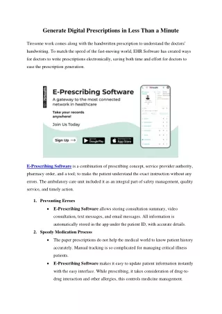 generate digital prescriptions in less than