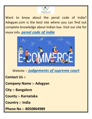 Penal Code Of India | Advgyan.com