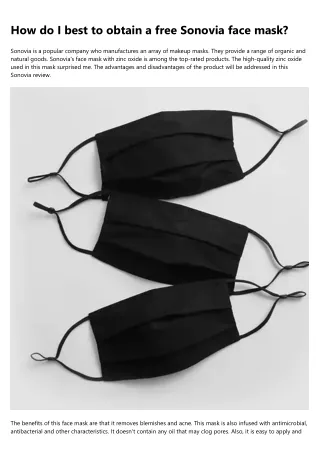More About Sonovia Face Mask