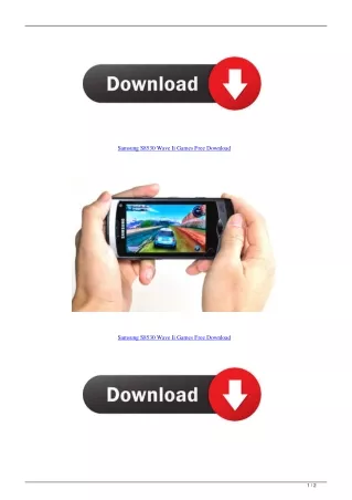 Samsung S8530 Wave Ii Games Free Download