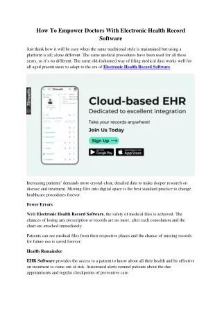 how to empower doctors with electronic health