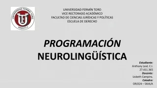 Programación Neurolinguistica.  - Anthony Leal.