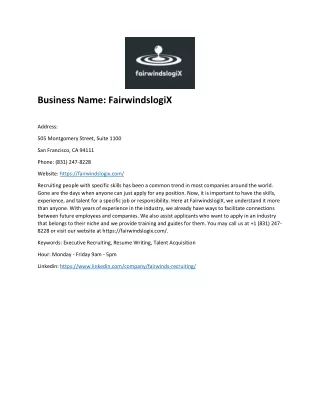 business name fairwindslogix