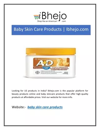 Baby Skin Care Products | Ibhejo.com