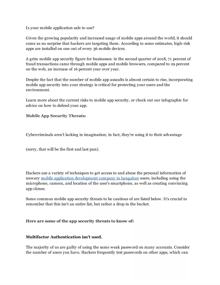 is your mobile application safe to use given