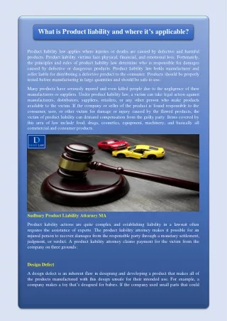 what is product liability and where