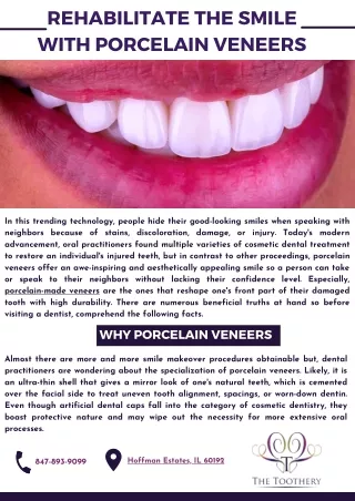 Rehabilitate The Smile With Porcelain Veneers