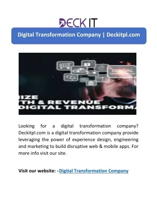 Digital Transformation Company | Deckitpl.com