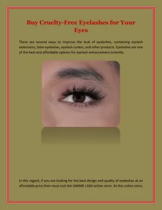 Buy Cruelty-Free Eyelashes for Your Eyes
