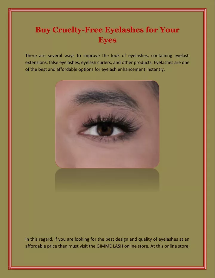 buy cruelty free eyelashes for your eyes