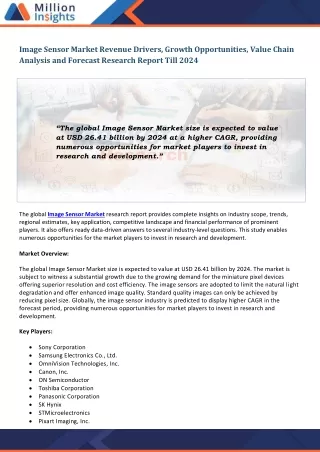 image sensor market revenue drivers growth