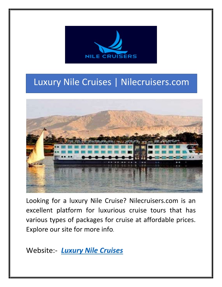 luxury nile cruises nilecruisers com