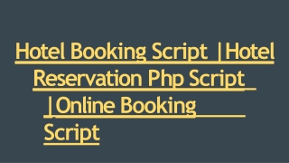 hotel booking script hotel